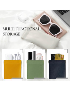 Estuche de Gafas de Cuero Crastilior - 5 Piezas, Compacto 2