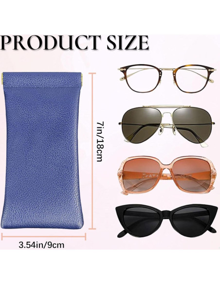 Estuche de Gafas de Cuero Crastilior - 5 Piezas, Compacto Estuche de Gafas de Cuero Crastilior - 5 Piezas, Compacto