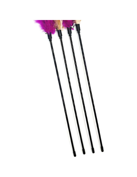 4 Varitas Interactivas para Gatos IUHKBH con Plumas y Campana
