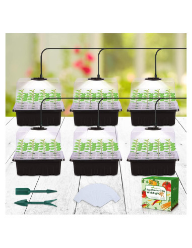Bandeja de Inicio de Semillas Seedfactor con Luz y Domos 6PCS