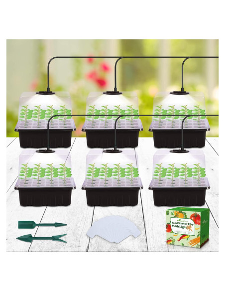 Bandeja de Inicio de Semillas Seedfactor con Luz y Domos 6PCS