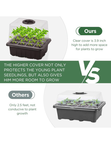 Bandeja de Inicio de Semillas Seedfactor con Luz y Domos 6PCS