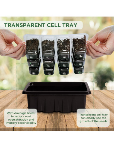 Bandeja de Inicio de Semillas Seedfactor con Luz y Domos 6PCS