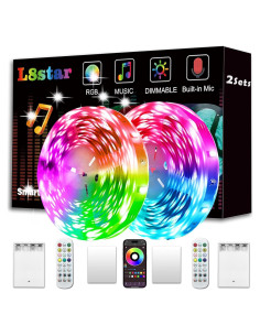 Luces de tira LED a pilas L8star 10.6m RGB con control remoto