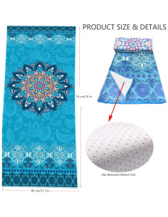 Toalla de Yoga Grande EXERCISE 188x70 cm Antideslizante 2