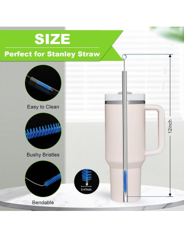 Cepillo Limpiador de Pajitas LIFEHIM 30.48 cm - Paquete de 8