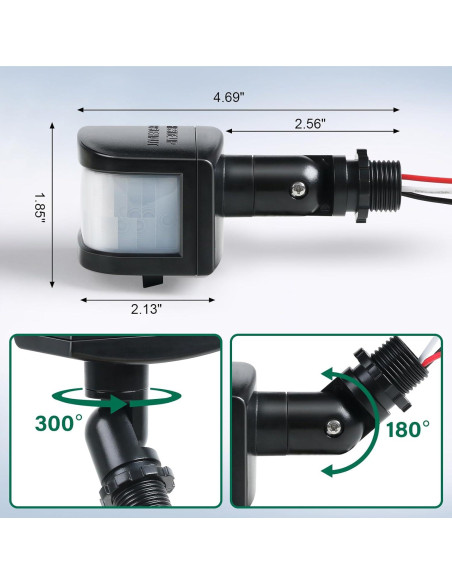 Sensor de Movimiento Treewell 2 Piezas 240 Ajustable 18.3m