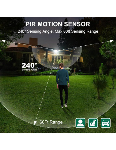 Sensor de Movimiento Treewell 2 Piezas 240 Ajustable 18.3m