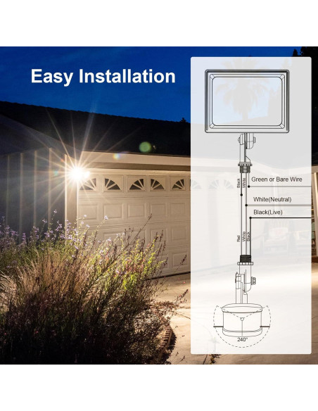 Sensor de Movimiento Treewell 2 Piezas 240 Ajustable 18.3m