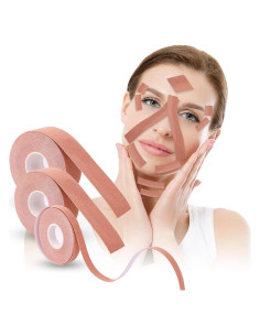 Cinta Facial Levantadora WXYISIVEN - 3 Rollos 1cm, 2cm, 2.5cm x 5m