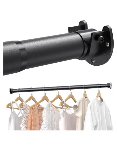 Barra de Closet Ajustable Supforce 43.2-71.1 cm Metal Negro