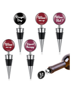 Conjunto de 5 Tapones de Vino Divertidos Therwen - Color Clásico