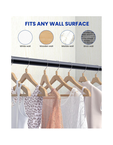 Barra de Closet Ajustable Supforce 43.2-71.1 cm Metal Negro