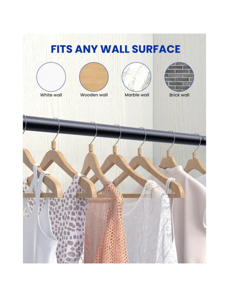 Barra de Closet Ajustable Supforce 43.2-71.1 cm Metal Negro