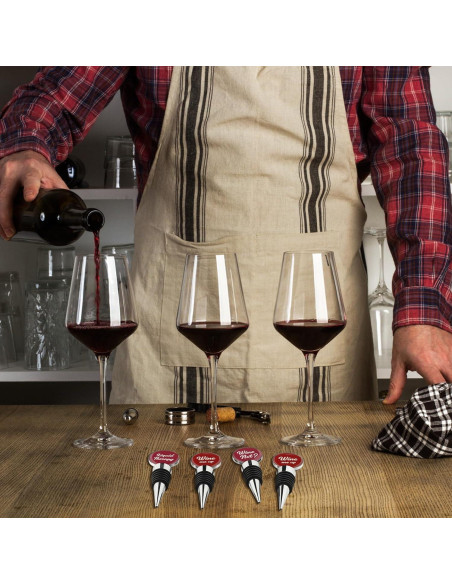 Conjunto de 5 Tapones de Vino Divertidos Therwen - Color Clásico