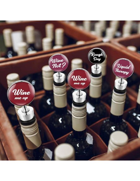 Conjunto de 5 Tapones de Vino Divertidos Therwen - Color Clásico