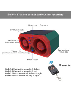 Alarma de Movimiento Solar Comboss 911T con Sonido de Perro 130dB 2