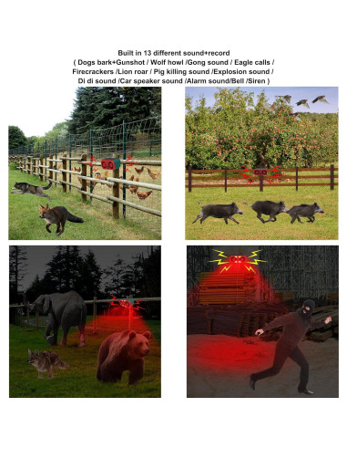 Alarma de Movimiento Solar Comboss 911T con Sonido de Perro 130dB