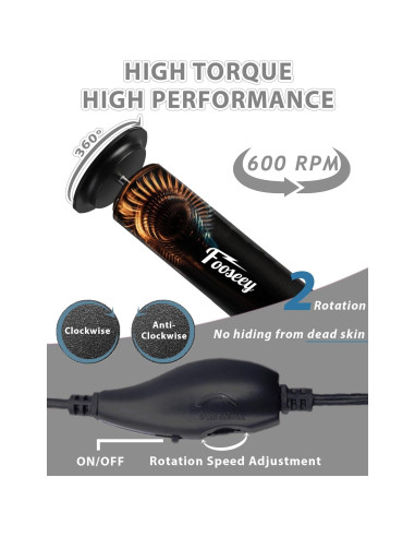 Lima Eléctrica para Pies Dermave Foot Negra con 60 Discos