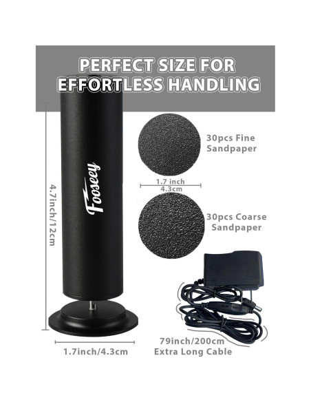 Lima Eléctrica para Pies Dermave Foot Negra con 60 Discos