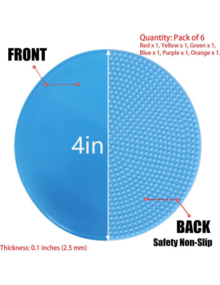 Marcadores de Puntos Antideslizantes Emhumn 4" 6 Piezas TPE