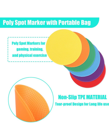 Marcadores de Puntos Antideslizantes Emhumn 4" 6 Piezas TPE