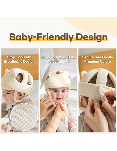 Casco Protector para Bebés AGUARD JG-00 Algodón Ajustable