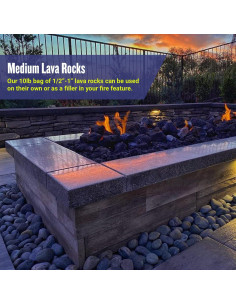 Roca de Lava Mediana American Fireglass 1/2"-1" 4.54 kg 2