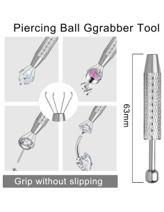 Kit de Herramientas para Piercing VOJO 16G 18G Acero Inoxidable 2