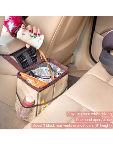 Bote de Basura para Automóvil Creathing 2 Galones Beige