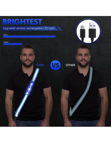 Banda Reflectante LED Simket Ajustable para Seguridad Nocturna