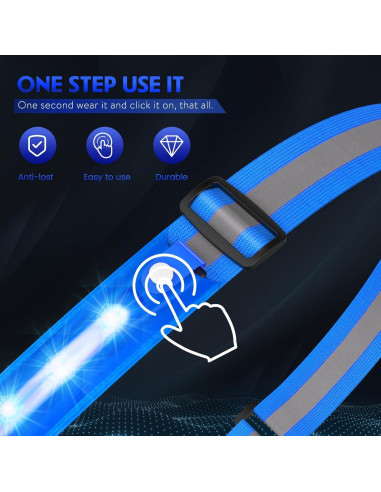 Banda Reflectante LED Simket Ajustable para Seguridad Nocturna