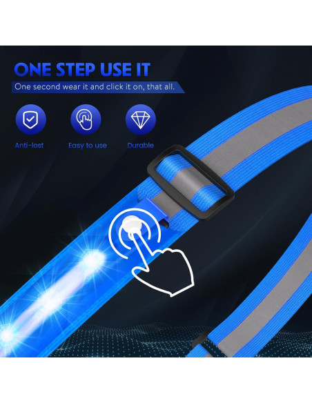 Banda Reflectante LED Simket Ajustable para Seguridad Nocturna