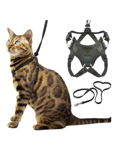 Arnés Houdini Escape Proof para Gato Mediano OutdoorBengal - Negro