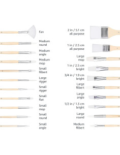 Pinceles de Pintura Amazon Basics 24 Piezas Multiusos 2