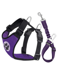 Arnés de Perro Lukovee Ajustable para Auto XXX-Pequeño Púrpura