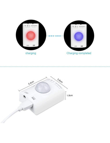 Luz de Armario LUXJET 1M LED Recargable con Sensor de Movimiento