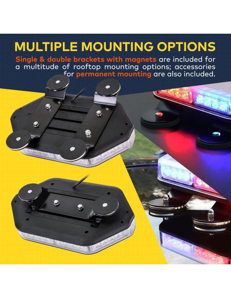 LAMPHUS Mini Luz Estroboscópica LED 30.48 cm 40W Ámbar