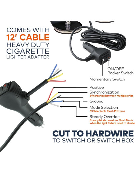 LAMPHUS Mini Luz Estroboscópica LED 30.48 cm 40W Ámbar