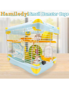 Jaula de Hámster Portátil Hamiledyi 2 Niveles 27.67x20.50cm 2