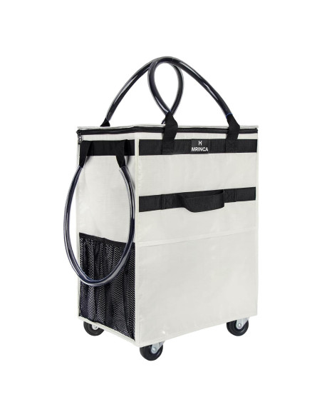 Bolsa de Compras Reutilizable con Ruedas Mrinca Grande Beige