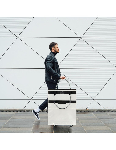 Bolsa de Compras Reutilizable con Ruedas Mrinca Grande Beige