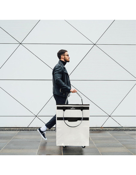 Bolsa de Compras Reutilizable con Ruedas Mrinca Grande Beige