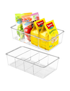 Organizador de Snacks ZIZOTI, Paquete de 2 Bins Apilables
