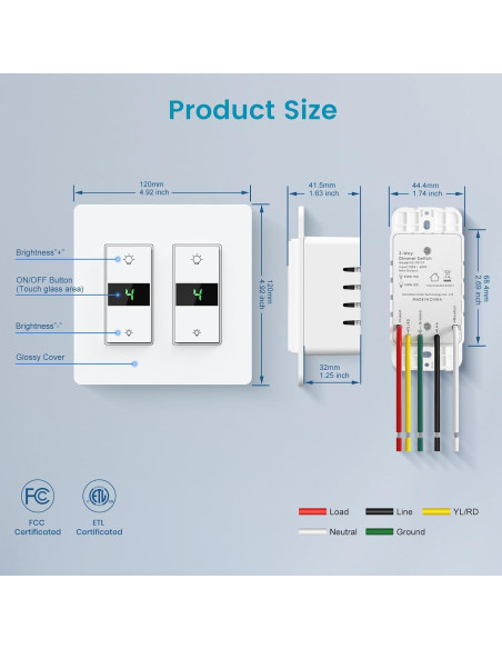 Interruptor Regulador Inteligente Milfra 2 Gang Digital 2024