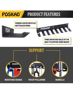 Estante de Almacenamiento Poskad para Gimnasio 8 Ganchos Acero 2