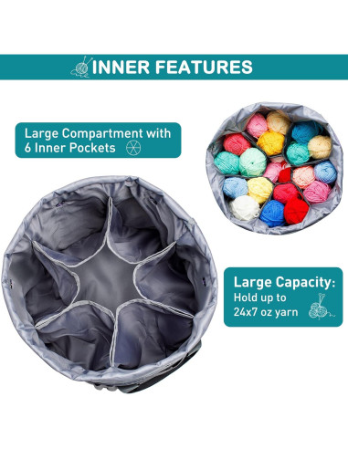 Organizador de Bolsa de Croché Expandible MYBAGZING - Gris