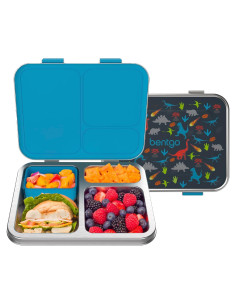 Caja de Almuerzo Acero Inoxidable Bentgo Kids Dinosaurio 3 Compartimentos