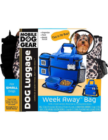 Bolsa de Viaje para Perros Mobile Dog Gear Week Away 38x15x30cm Negro