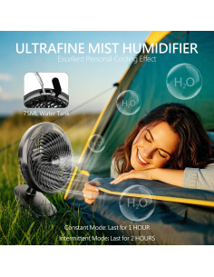 Ventilador Clip Recargable LiangJJ F036M 8000mAh con Neblina 2